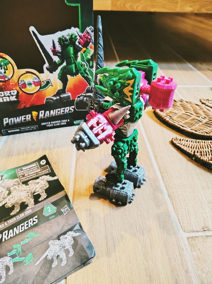🤖 Power rangers dino fury T-Rex Ankylo Hammer zord et Tiger claw zord - zord link Megazord - photo numéro 2