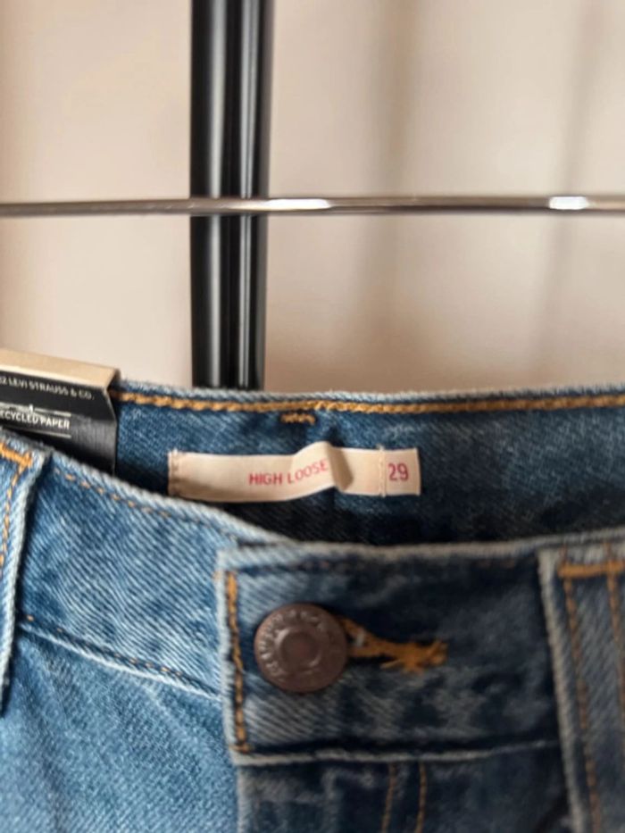 Jean bleu Levis high loose w 29x31 poches rétro - photo numéro 3