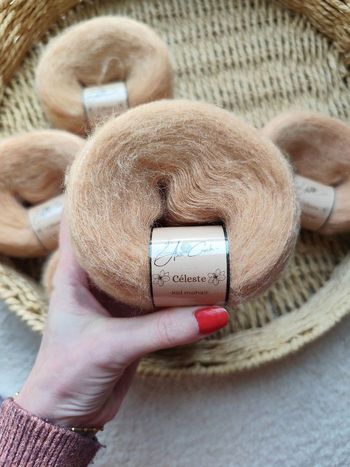 6 pelotes laine kid mohair "Céleste" 