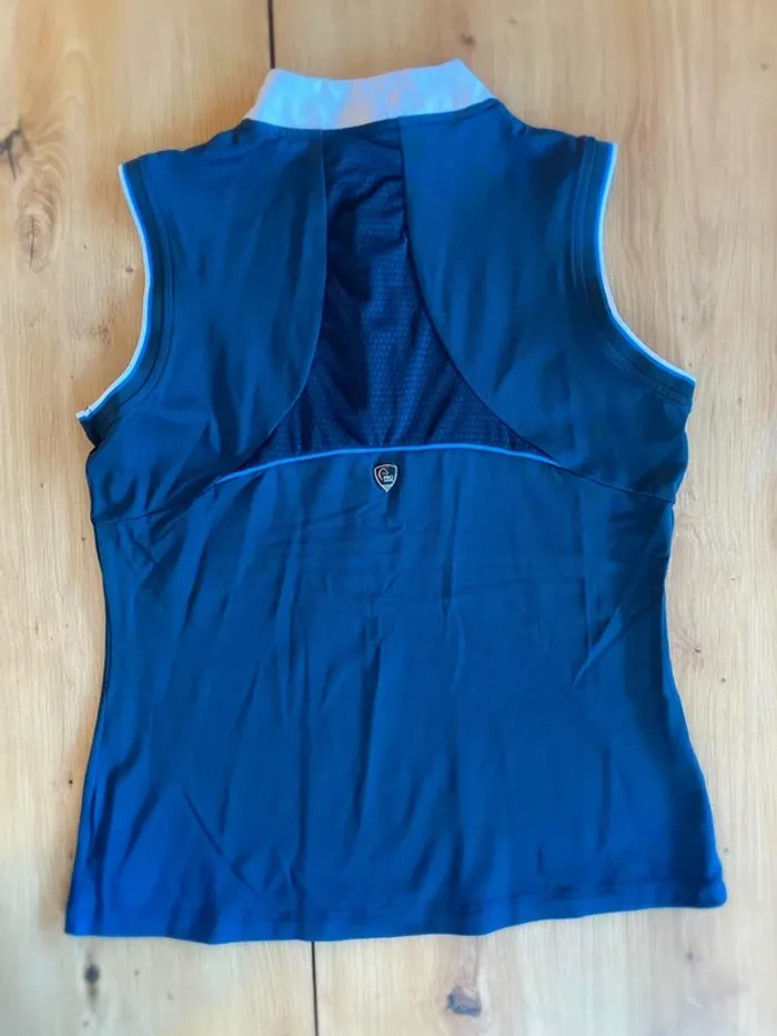 Débardeur Equitheme – Taille L – Bleu Marine avec Col Blanc – Très Bon État - photo numéro 4