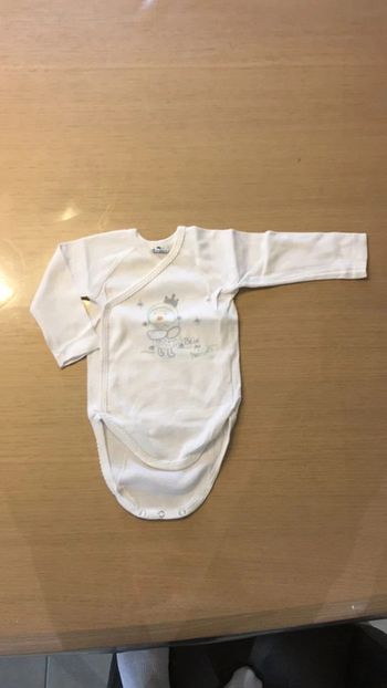 Body Absorba blanc 6 mois fille manches longues