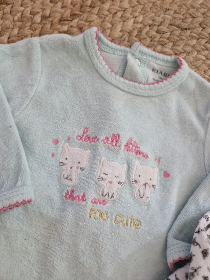 Lot de pyjamas fleurie verbaudet bébé fille 3 mois - photo numéro 3