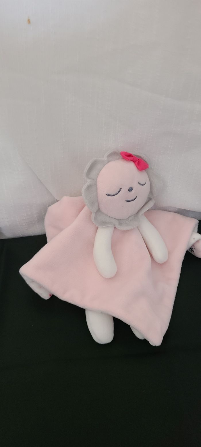 Doudou plat Fleur rose OBAIBI Tender dreams - photo numéro 4