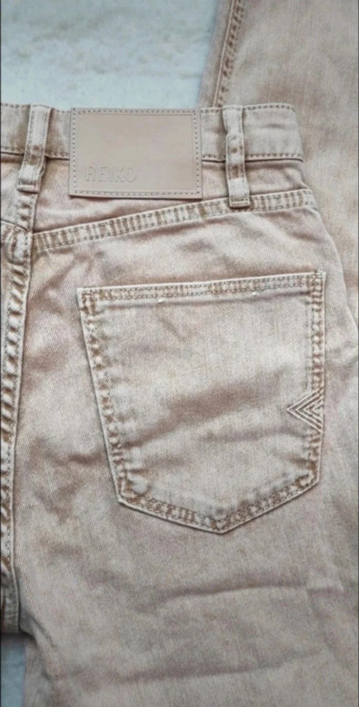 Magnifique jean Reiko neuf beige pêche W23 taille haute - photo numéro 6