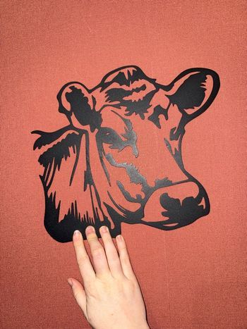 Décoration murale en métal vache 
