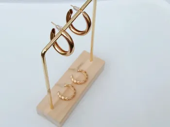 Lot 2 paires boucles d’oreilles créoles dorées vintage – chic & tendance été