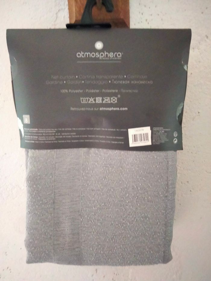 Voilage gris avec bandes pailletées 140x240 - photo numéro 3
