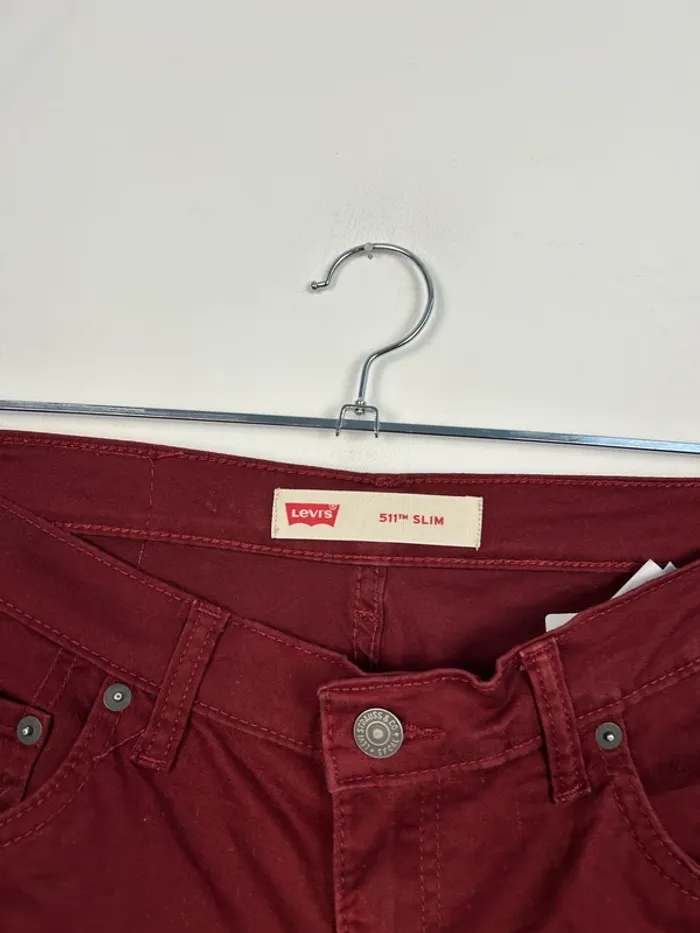 Jean Levi's Homme Bordeaux W33 L28 | 511 Slim | Très Bon État | BP196 - photo numéro 3
