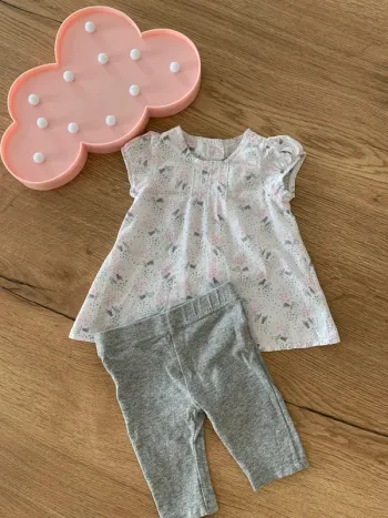 Ensemble blouse legging gris