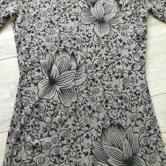 Robe d'hiver a manches longues D&Z fashion marron noir a motifs taille 36 - photo numéro 2