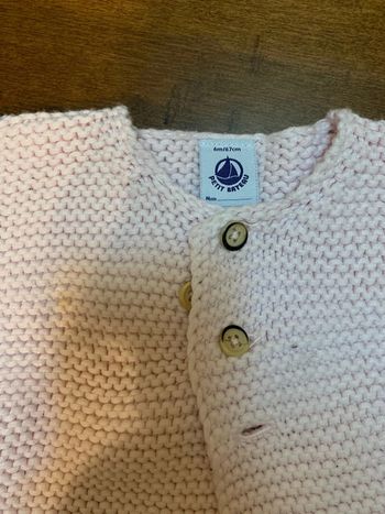 Gilet petit bateau rose clair