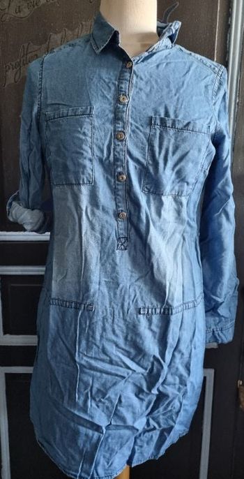 Robe effet jeans taille 36 manches retroussable