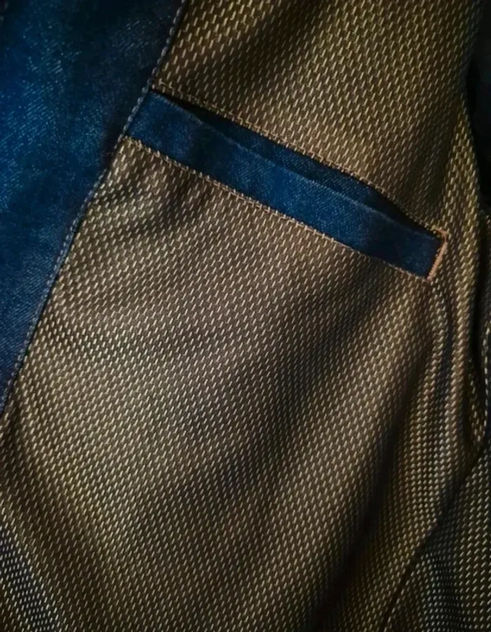 Veste en jean bleu pour homme - photo numéro 6