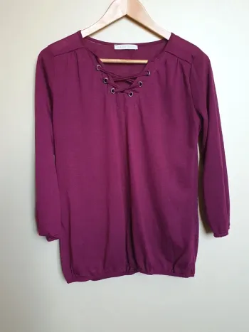 Haut à manches 3/4 prune Armand Thiery taille 1
