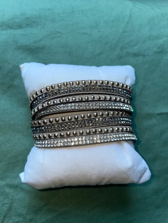 Bracelet double tour gris