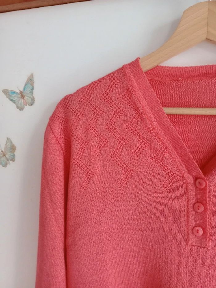 Pull femme 40 rose mailles fines c81 - photo numéro 10