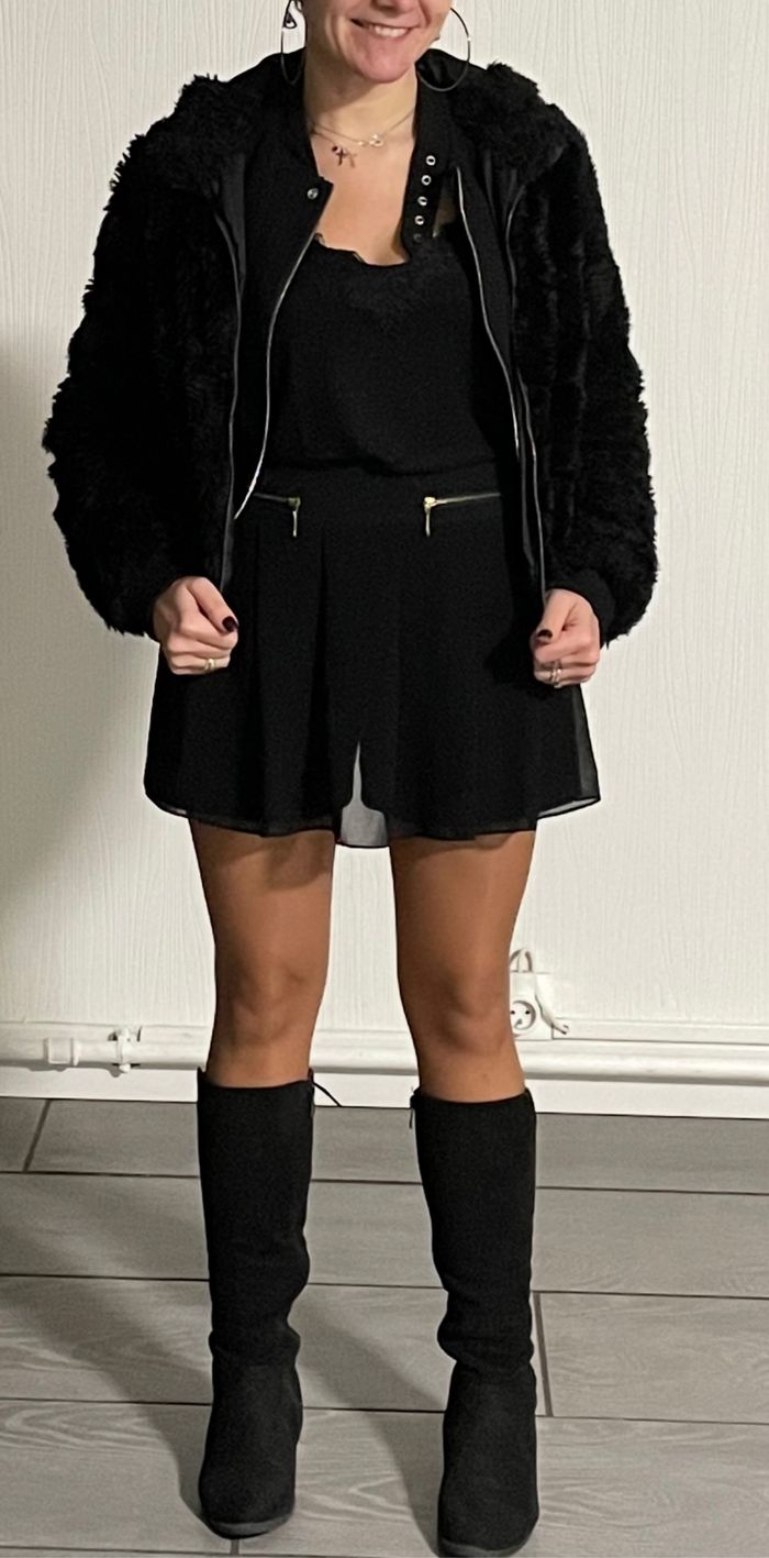 Veste Manteau à capuche noir