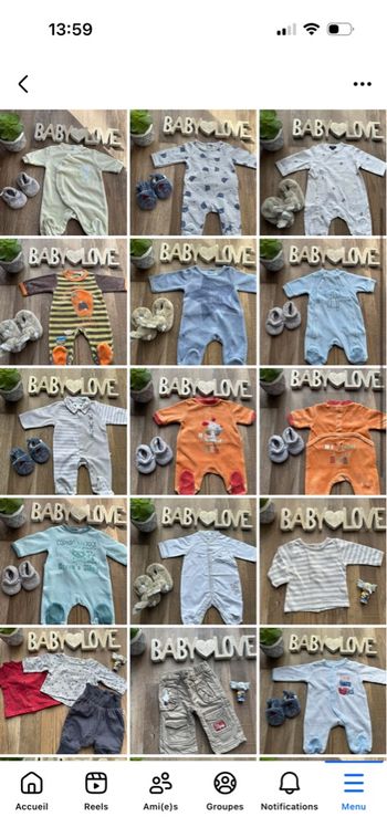 Lot de 30 articles garçon 0 mois en très bon état 