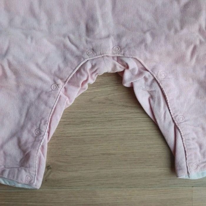 combinaison tenue bébé uni rose pâle catimini 6 mois - photo numéro 4