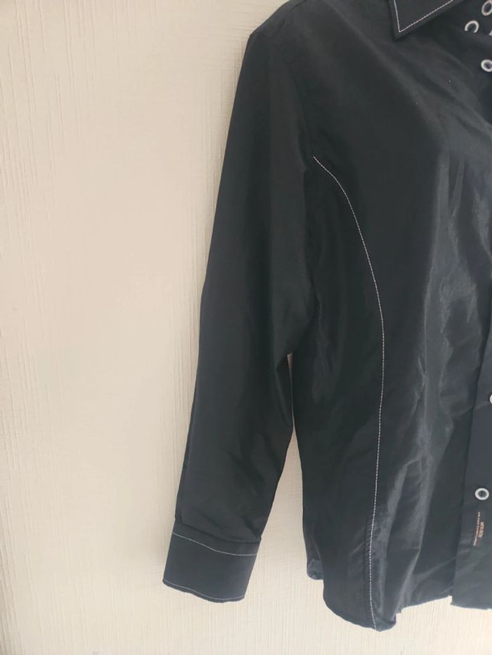 Chemise manches longues noire effet brillant M'rode S - photo numéro 4