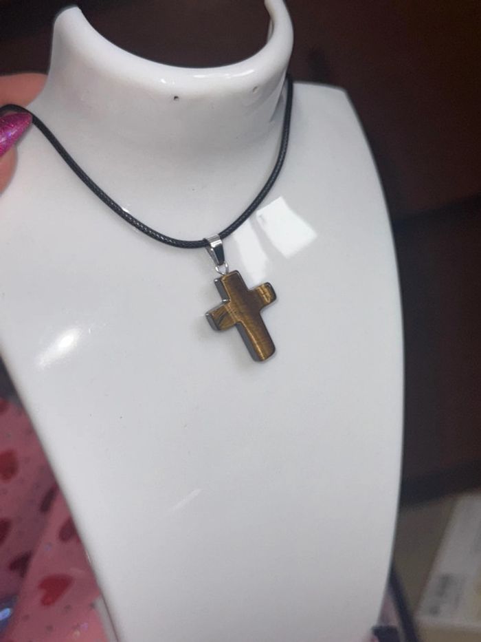 Sublime, croix, minéraux, véritable, œil de tigre - photo numéro 3