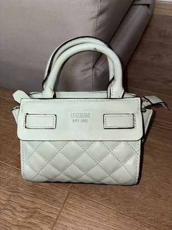 Sac à main  guess vert clair , en très bon état 