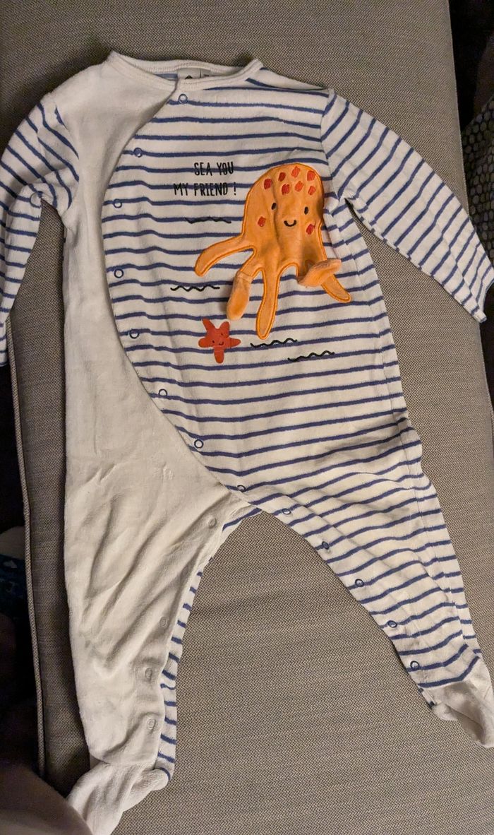 Pyjama velours taille 18 mois de la marque Grain de blé (Z) - photo numéro 2