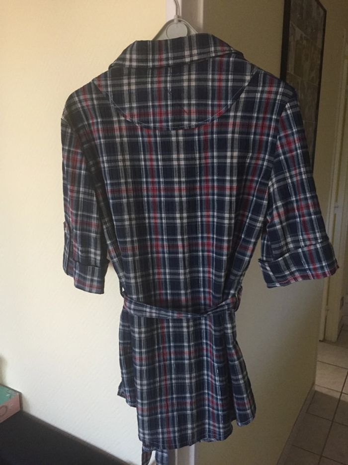 LOT de 2 chemises à carreaux longues avec ceinture - photo numéro 2