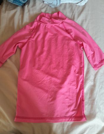 Maillot de bain anti UV rose 8ans