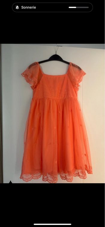 Robe cérémonie enfant tulle corail 