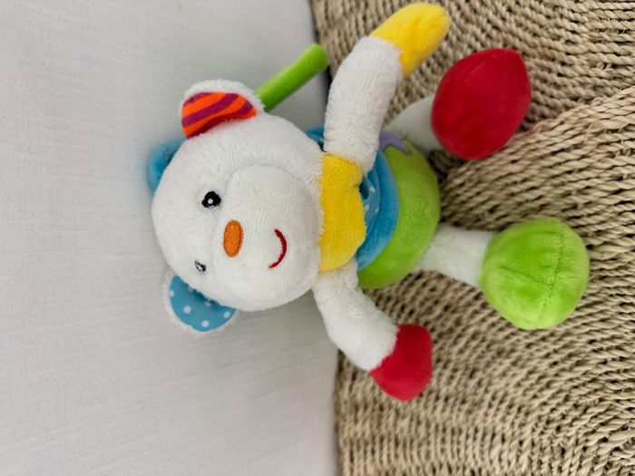 Doudou musical ours blanc bleu vert rouge jaune ZD TRADING - photo numéro 2