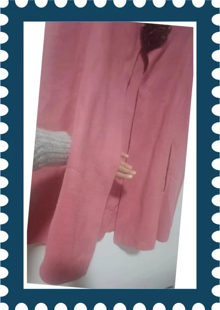 Manteau style cape rose poudré taille unique - photo numéro 2