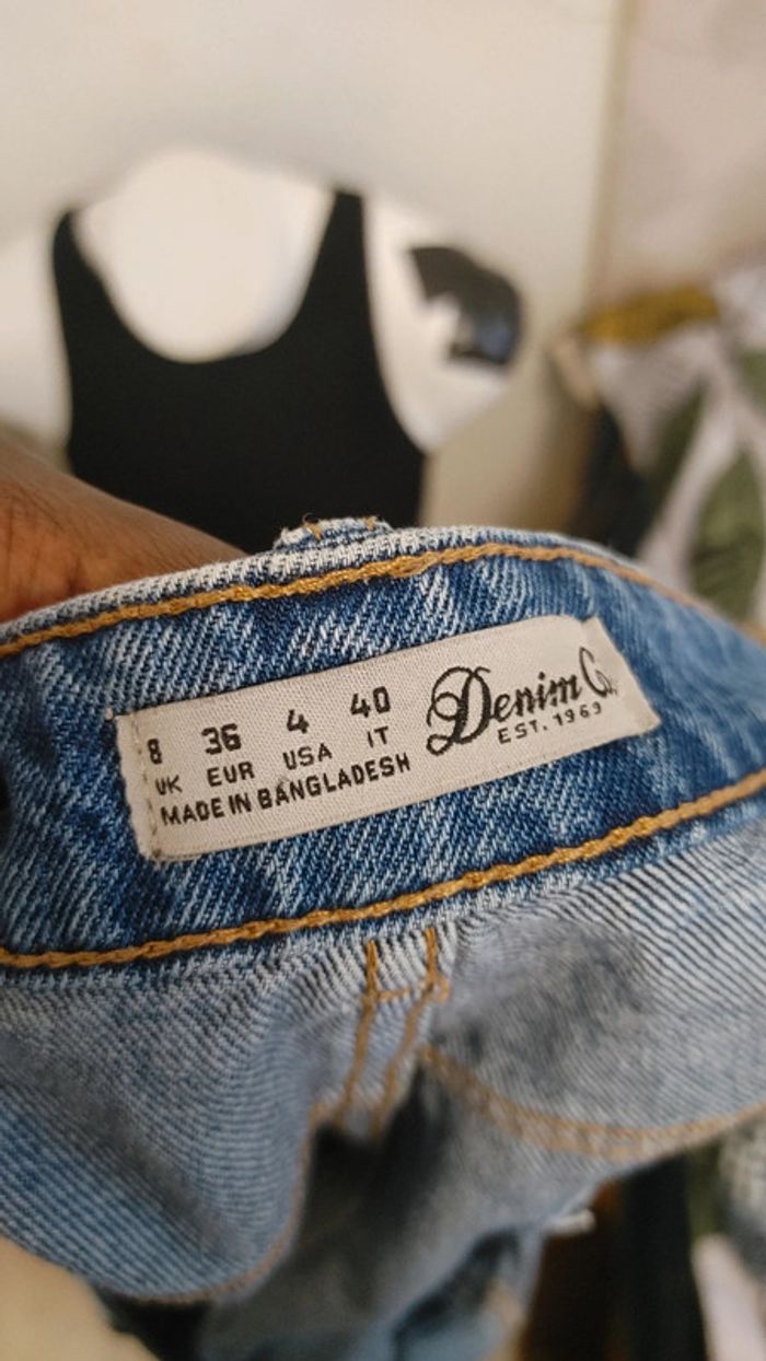 Mini short en jean bleu taille haute - photo numéro 7