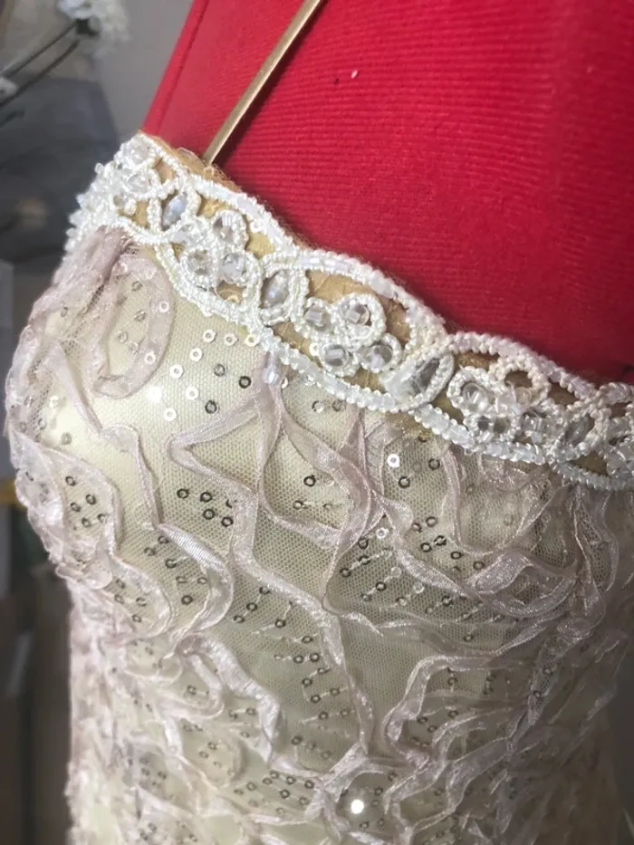 Robe de soirée couleur champagne crème T40 femme 👗 - photo numéro 8