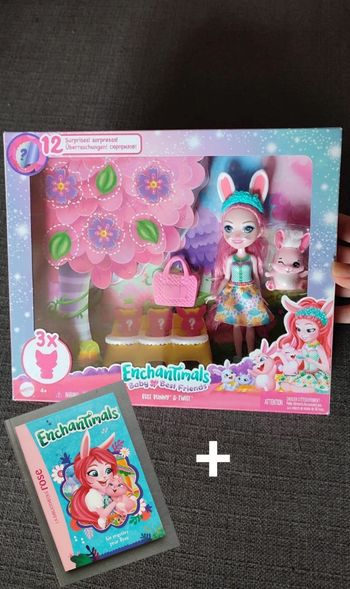 Coffret Enchantimals Baby best Friends Bree Bunny & Twist + livre Mattel