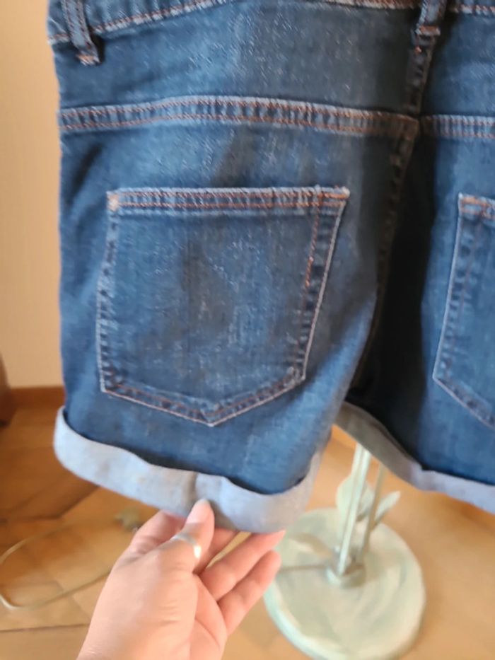 salopette short en jean camaieu taille 38 - photo numéro 4