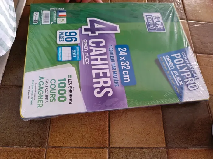 Lot de 4 cahiers Oxford polypro Open Flex 24 x 32 cm 96 pages grands carreaux neuf avec emballage - photo numéro 2