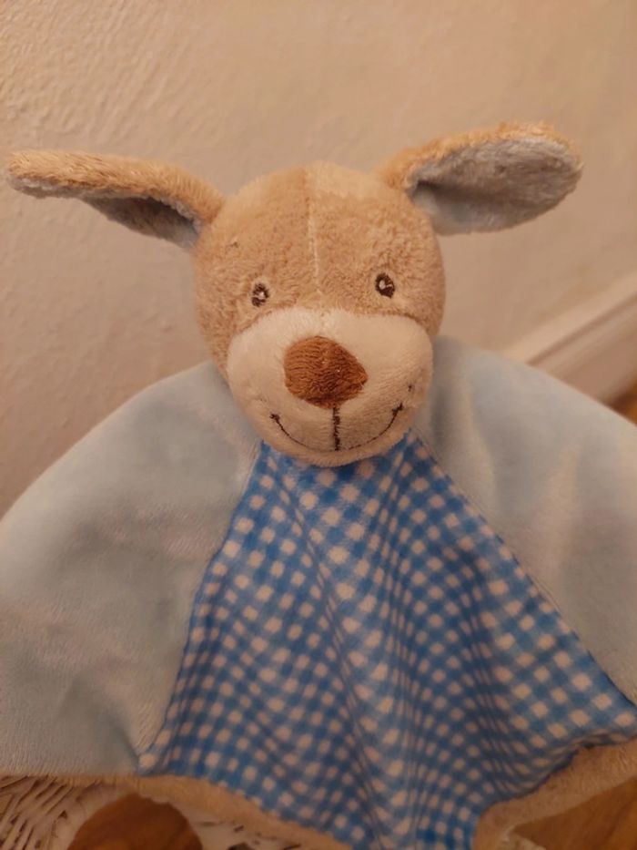 Doudou plat chien vichy bleu Keel Toys - photo numéro 2