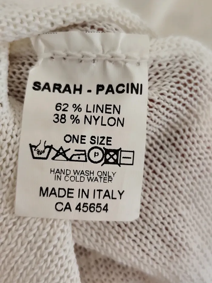 Superbe pull en lin Sarah Pacini blanc asymétrique taille unique - photo numéro 9