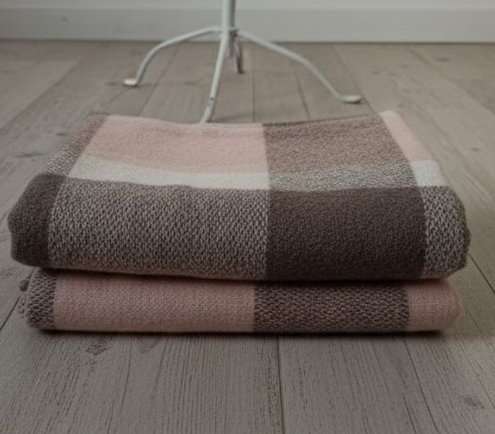 Foulard Plaid Rose & Gris - photo numéro 3
