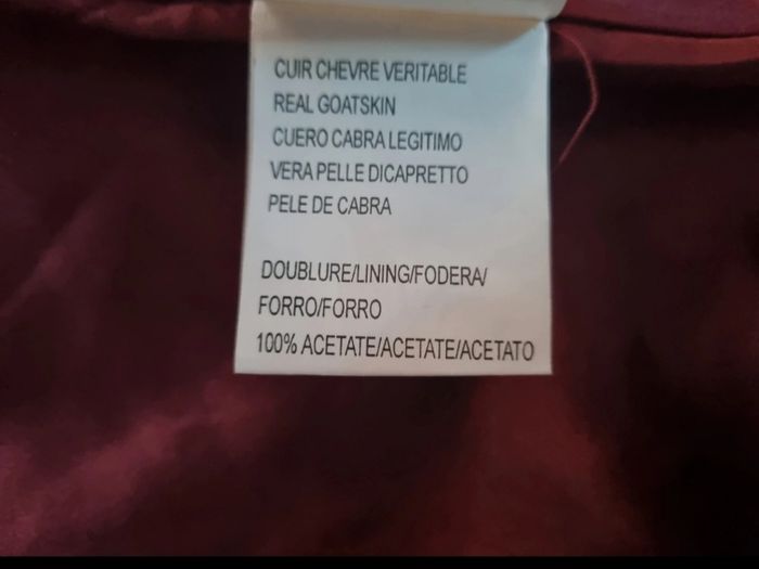 Veste cuir véritable couleur prune taille 40 - photo numéro 6