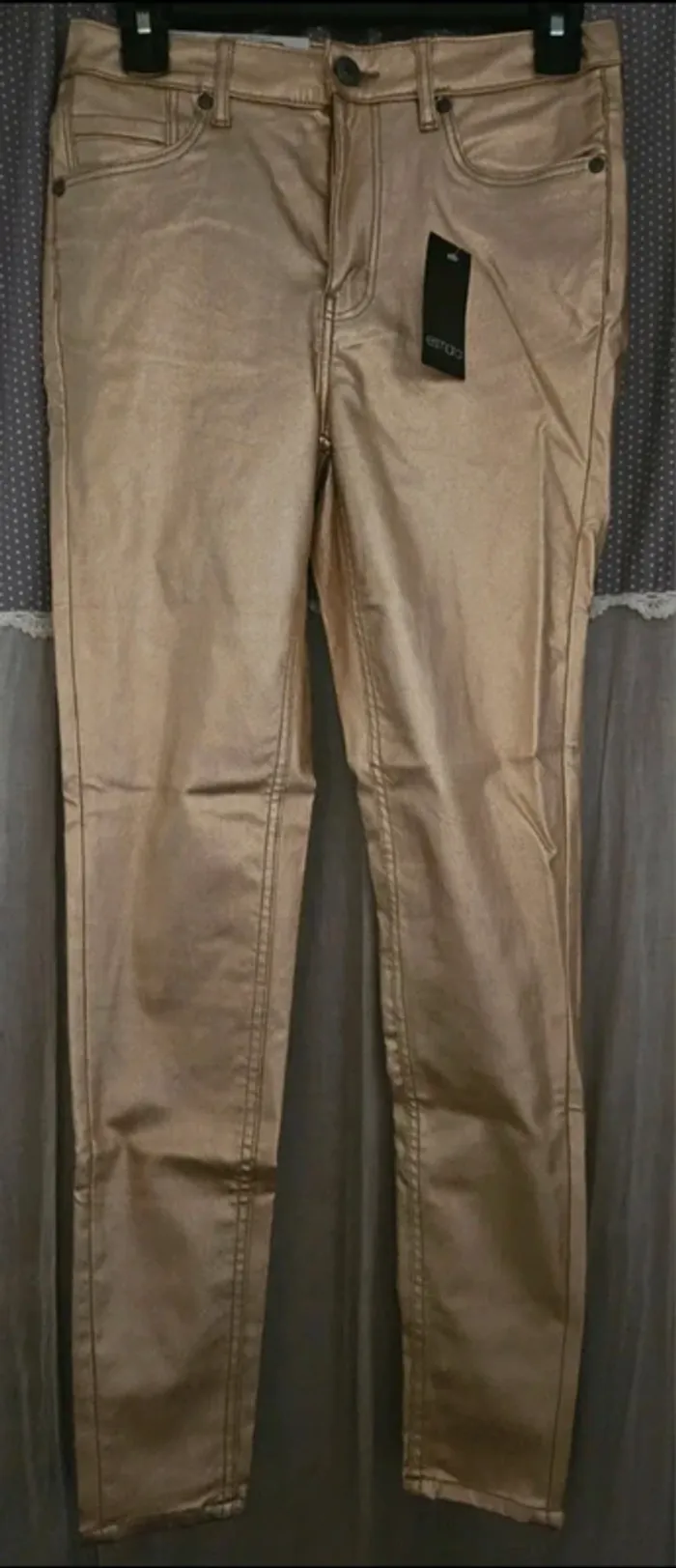 Pantalon doré clair jeans Skinny fit Esmara Taille 40 Neuf - photo numéro 3