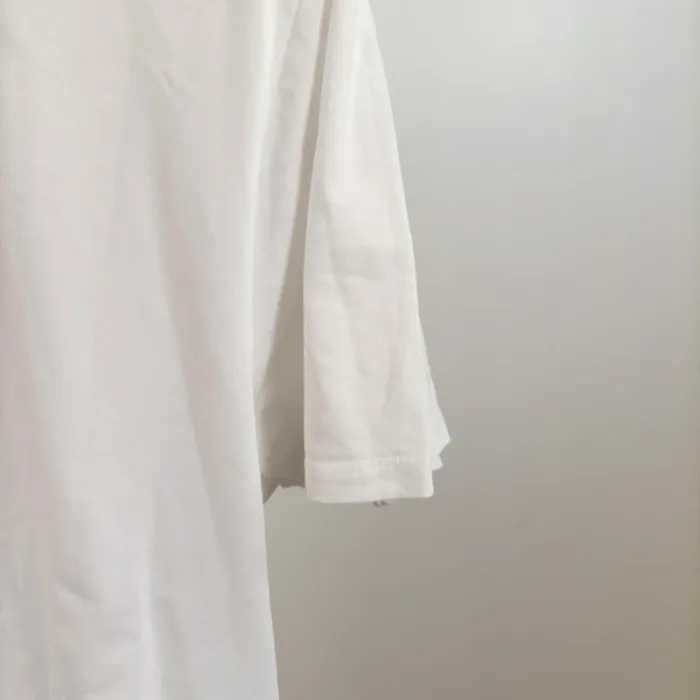 T-shirt blanc L Emi-jo Mademoiselle brodé rouge casual coton stretch col rond A1428 - photo numéro 4