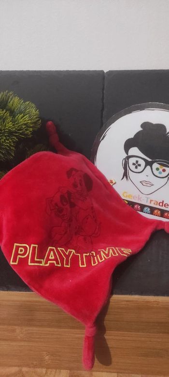 doudou mouchoir diney chien dalmatiens rouge jaune playtime carré plat noeud chiot