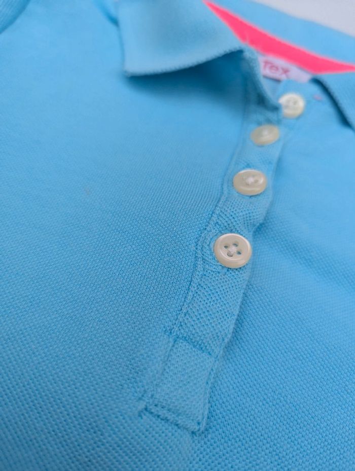 Polo bleu turquoise et fuschia taille 7-8 ans - photo numéro 3