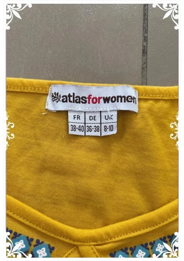 🌞 T-shirt jaune éclatant – Atlas For Women – Taille 38/40 - photo numéro 4