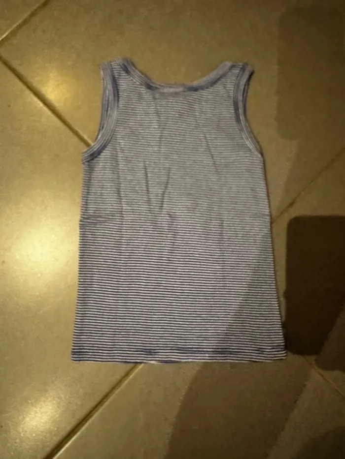 Débardeur / T shirt sans manches marinière / Maillot de corps - Absorba - Bleu marine - 8 ans - photo numéro 3