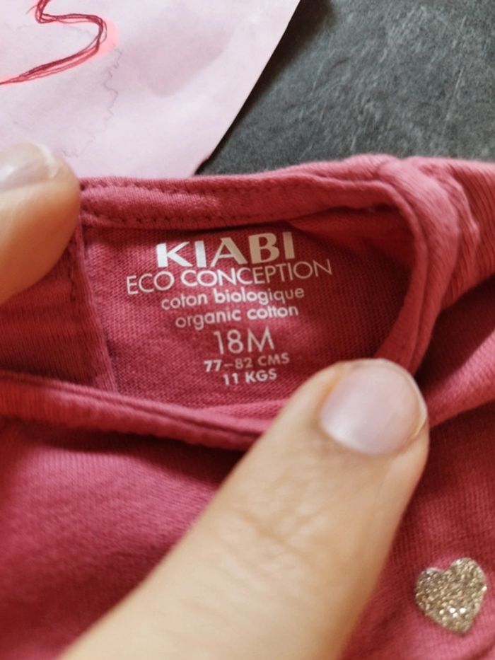 Haut rose petit coeur doré 18 mois - photo numéro 3