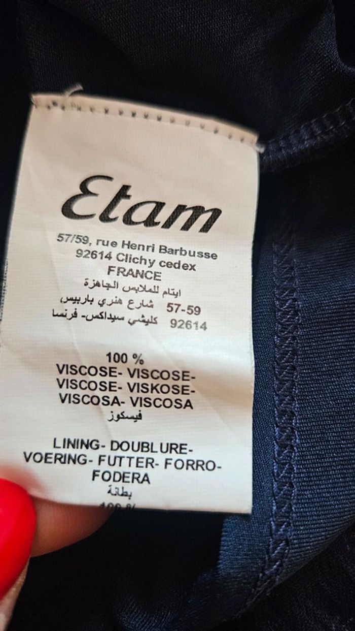 Robe tunique bohème Etam- Taillf 38, bleu marine imprimé - photo numéro 5