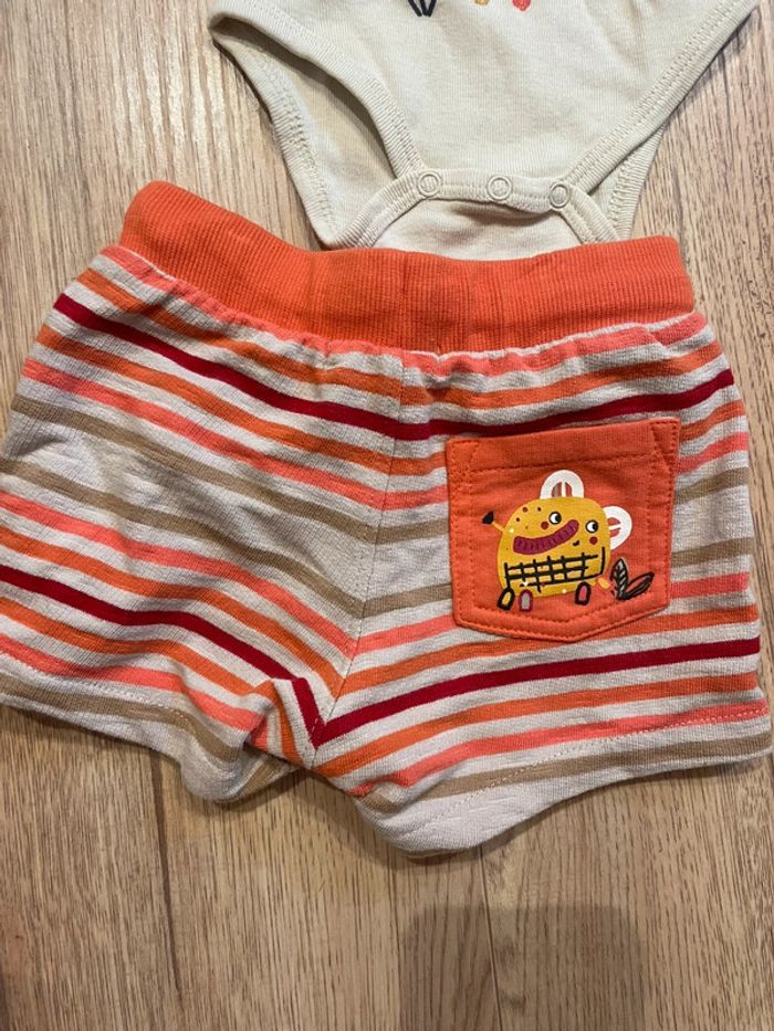 Ensemble body manche courte + short 3 mois - photo numéro 5
